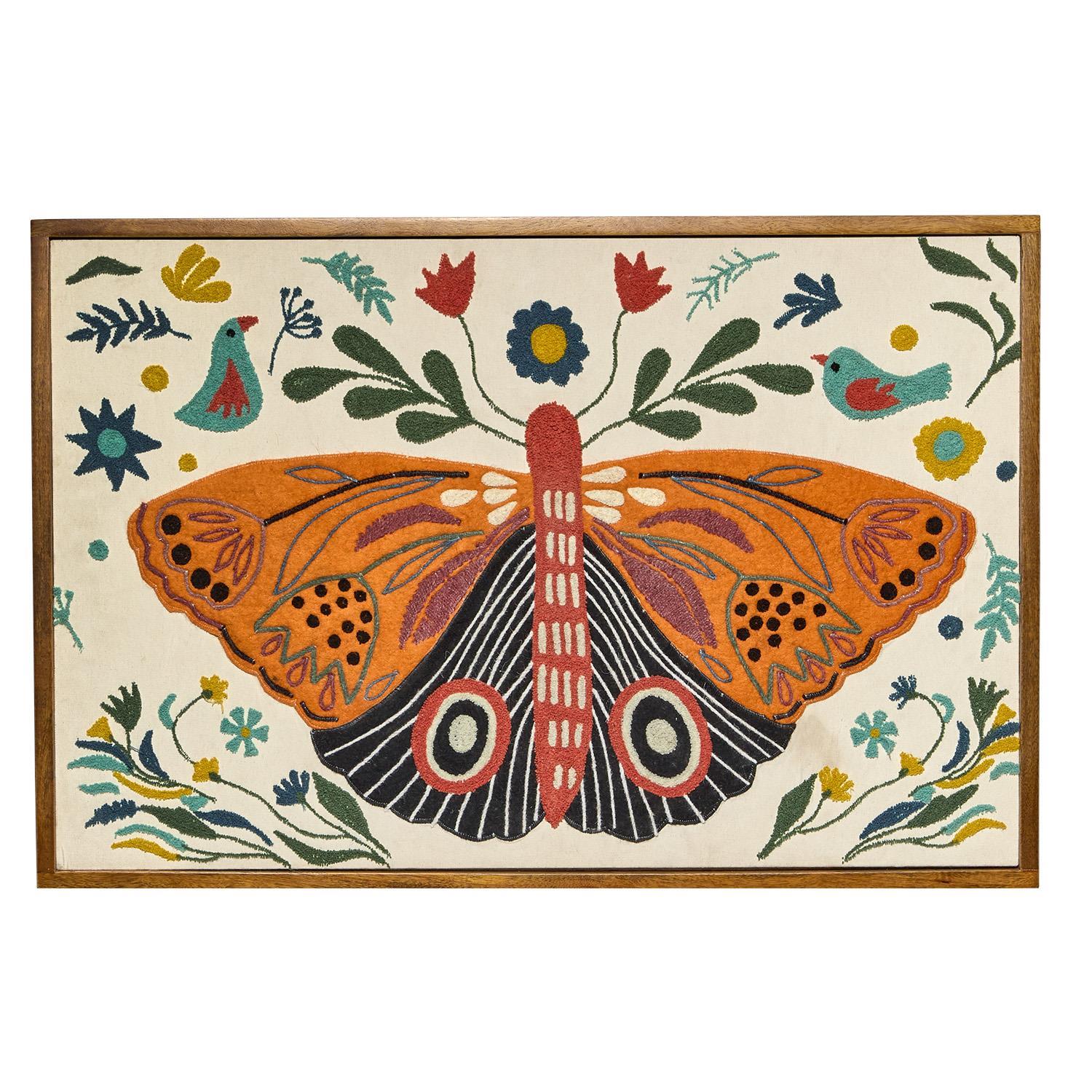Butterfly Embroidered Wall Art