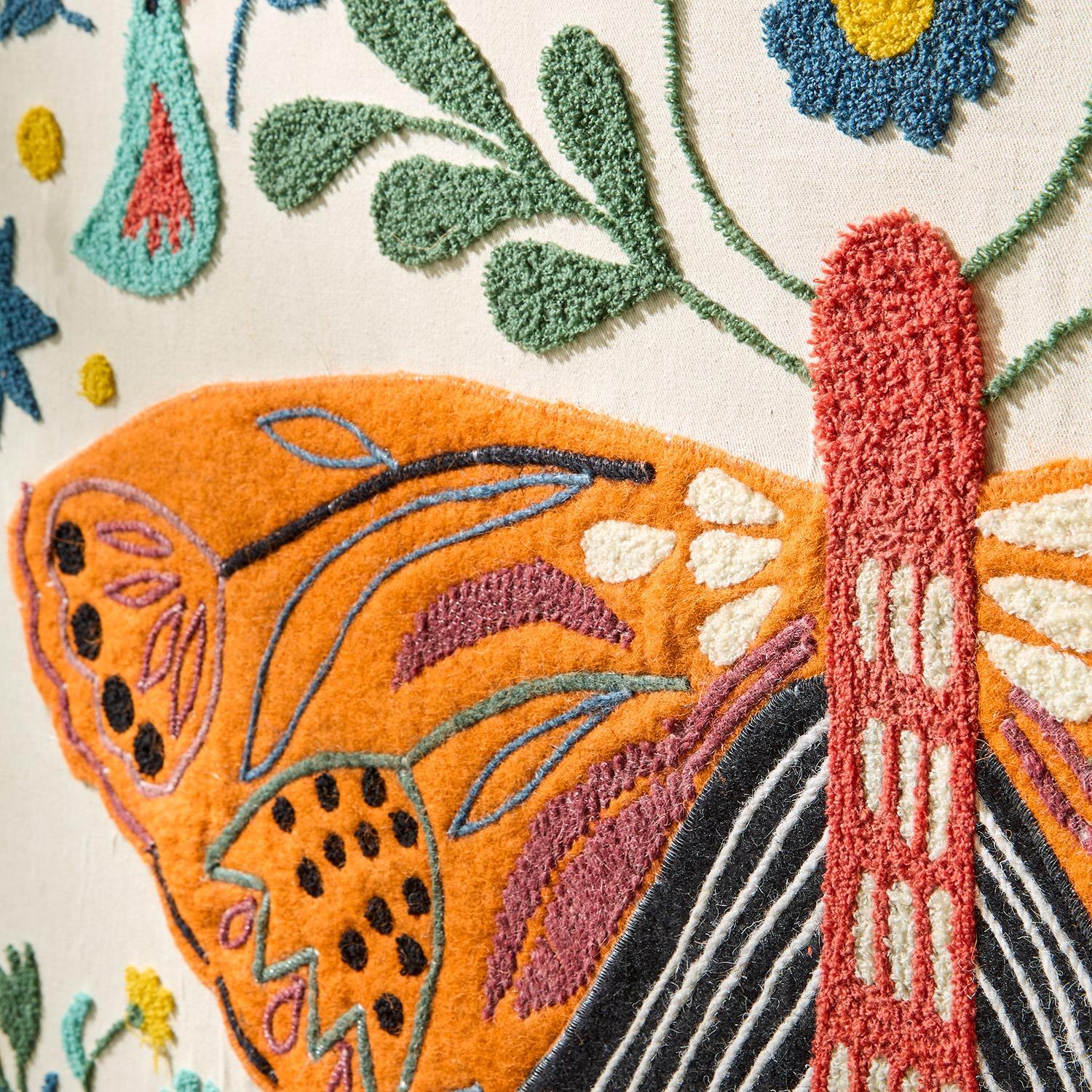Butterfly Embroidered Wall Art