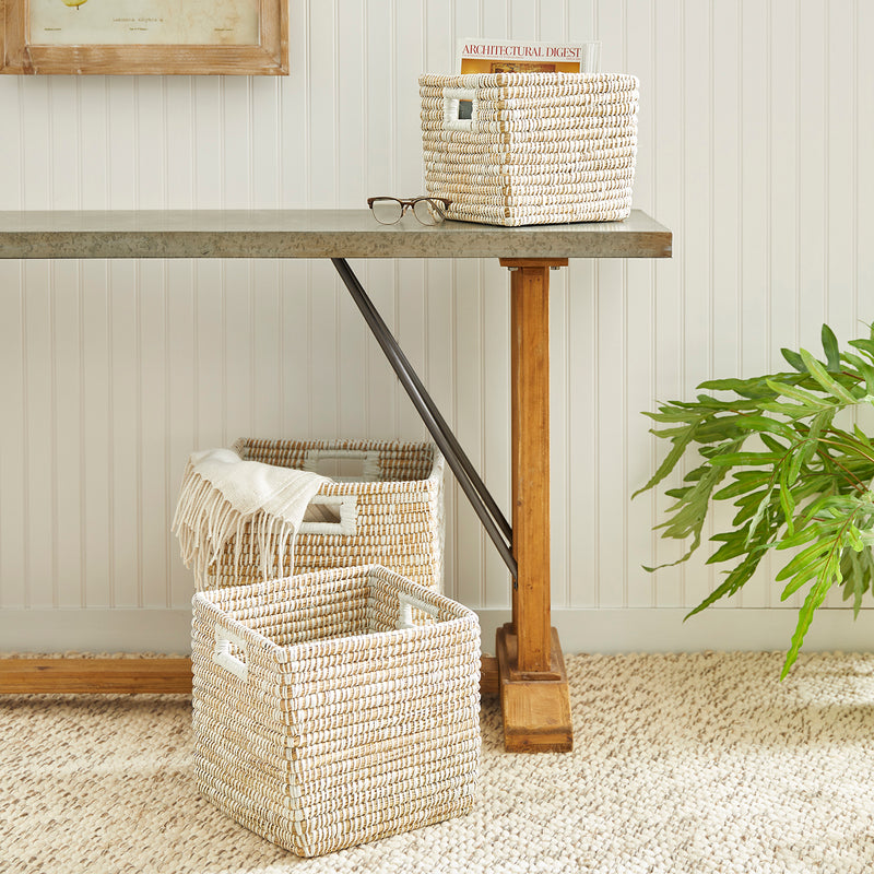 Rivergrass Square Handle Storage Basket Set of 3