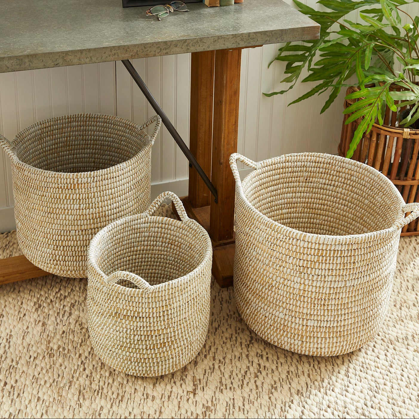 Rivergrass Round Handle Basket Set of 3