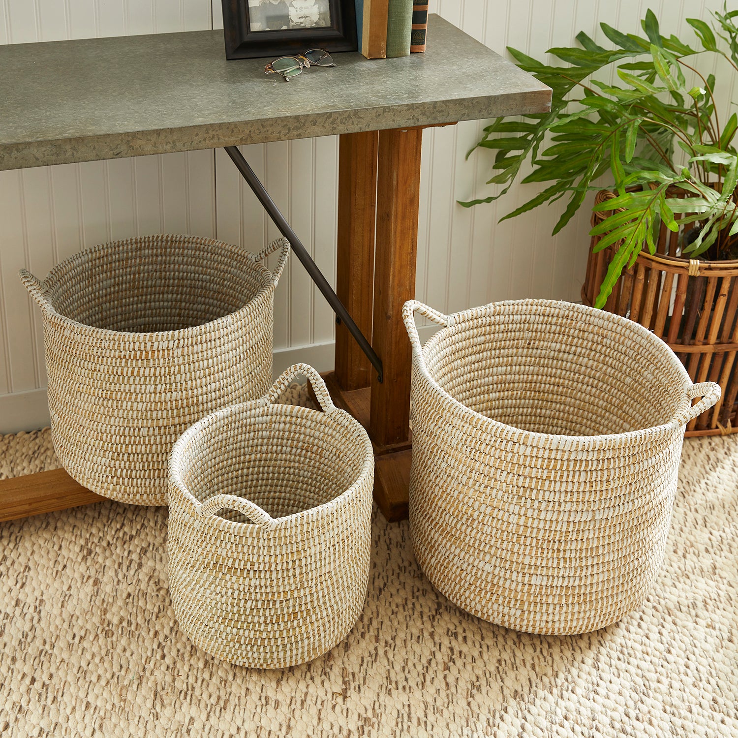 Rivergrass Round Handle Basket Set of 3