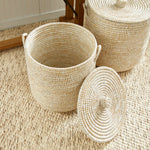 Rivergrass Lidded Hamper Basket Set of 2