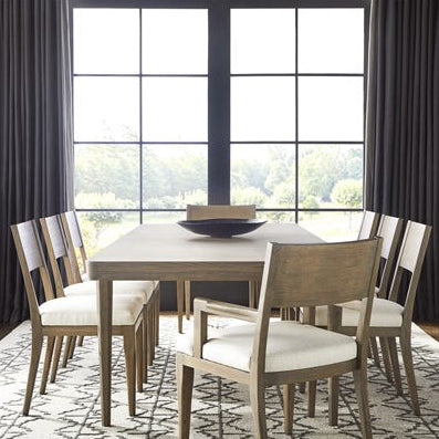 Vanguard Furniture Ridge Nada Natural Fabric/Truffle Dining Arm Chair