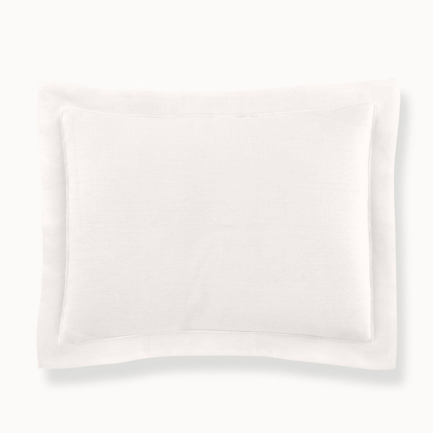 Peacock Alley Rio Flanged Linen Pillow Sham 100% linen flanged pillow sham, corner and edge detail