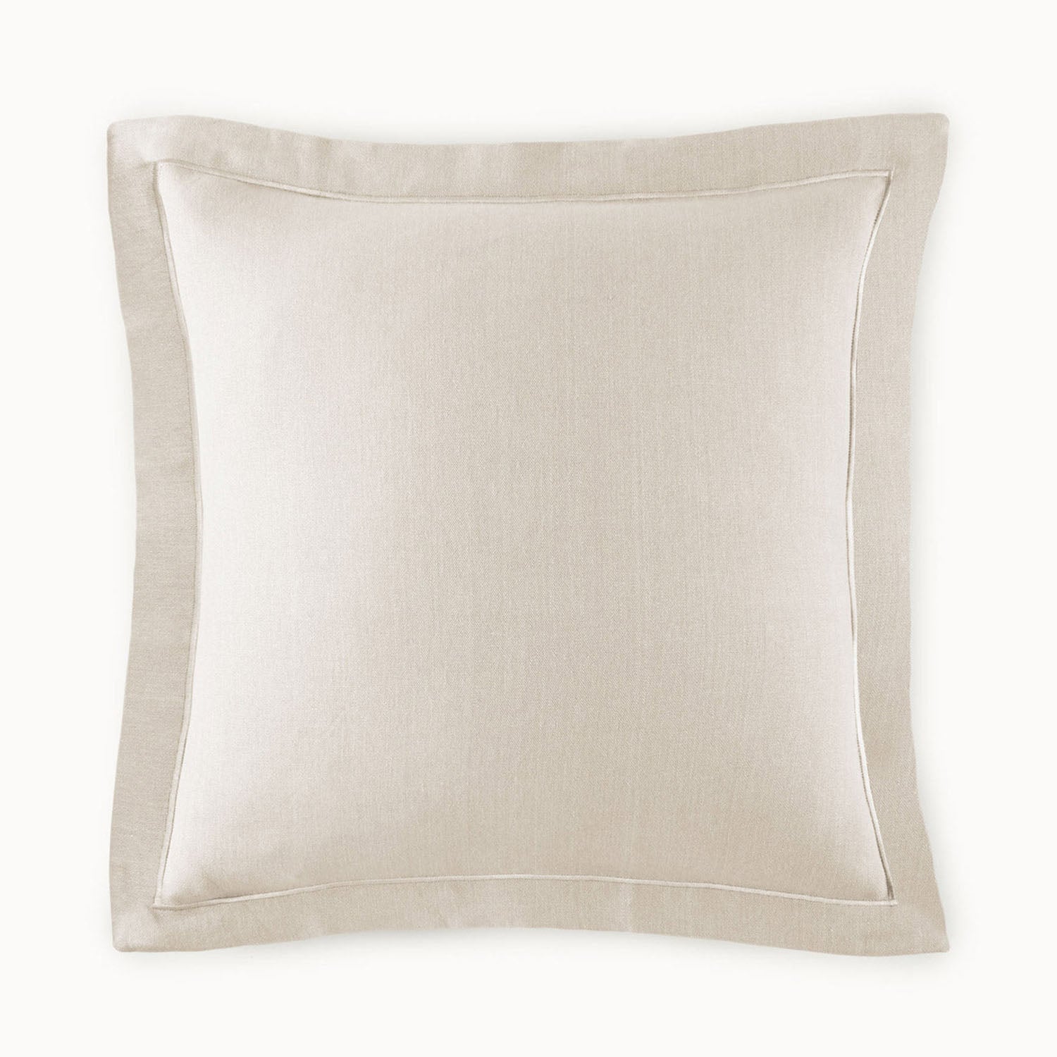 Peacock Alley Rio Flanged Linen Pillow Sham 100% linen flanged pillow sham, detail of the stitched finish