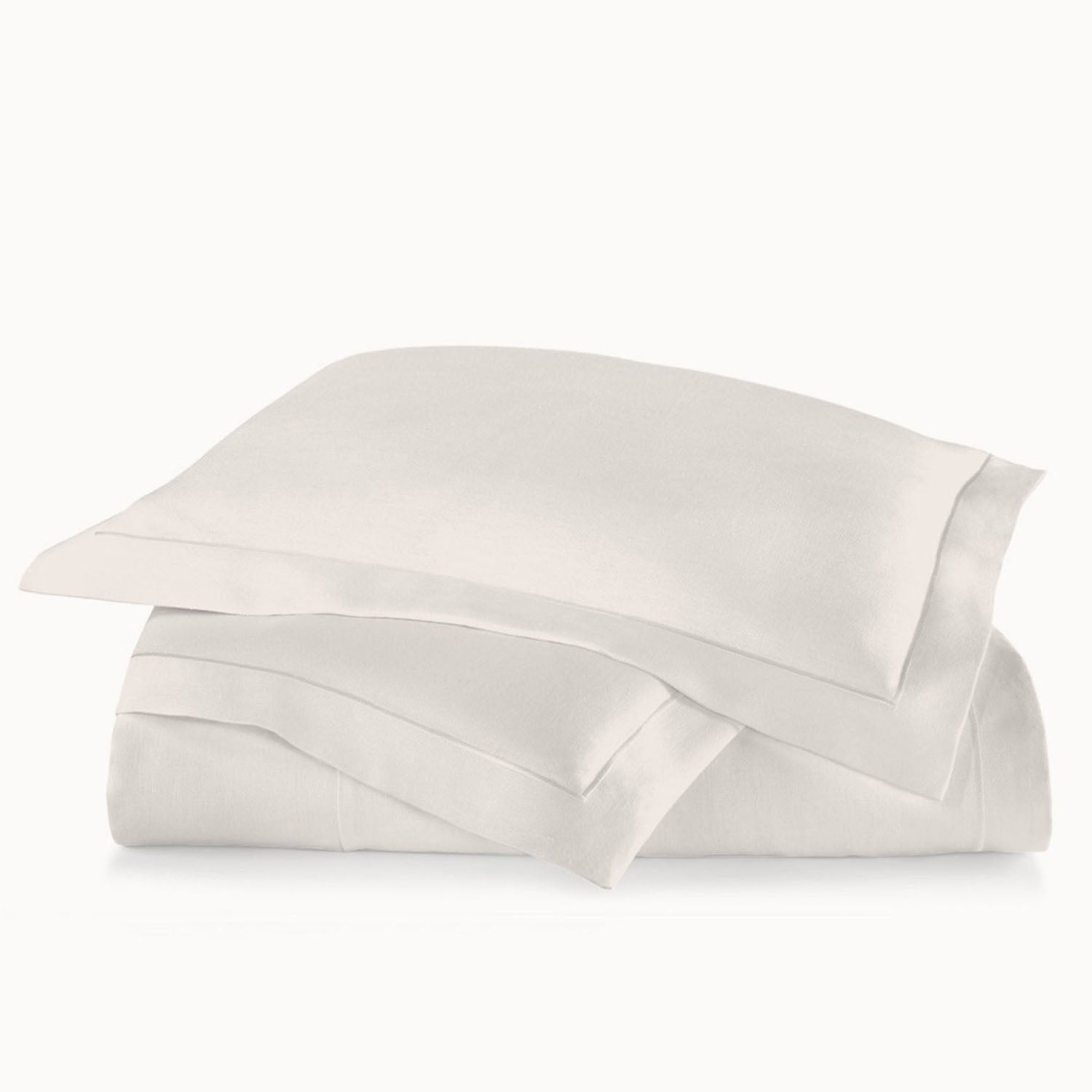 Peacock Alley Rio Satin Stitch Coverlet 100% linen satin stitch coverlet, corner and edge detail
