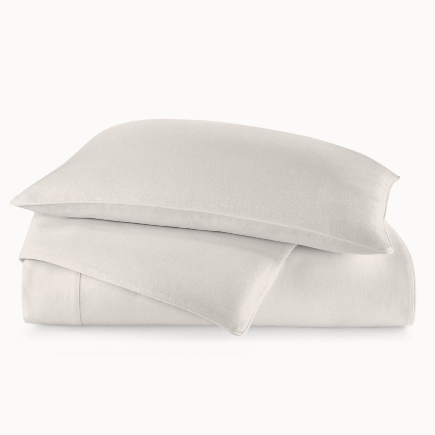 Peacock Alley Rio Linen Corded Duvet Cover 100% linen corded duvet cover, draped and layered detail on the bed