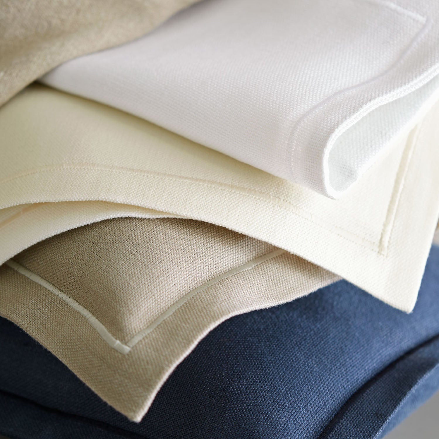 Peacock Alley Rio Flanged Linen Duvet Cover 100% linen flanged duvet cover, shown in a lighter colorway