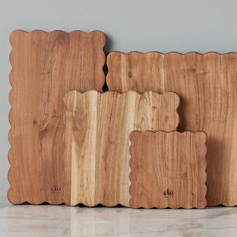 Etu Home Rectangle Scalloped Cutting Board