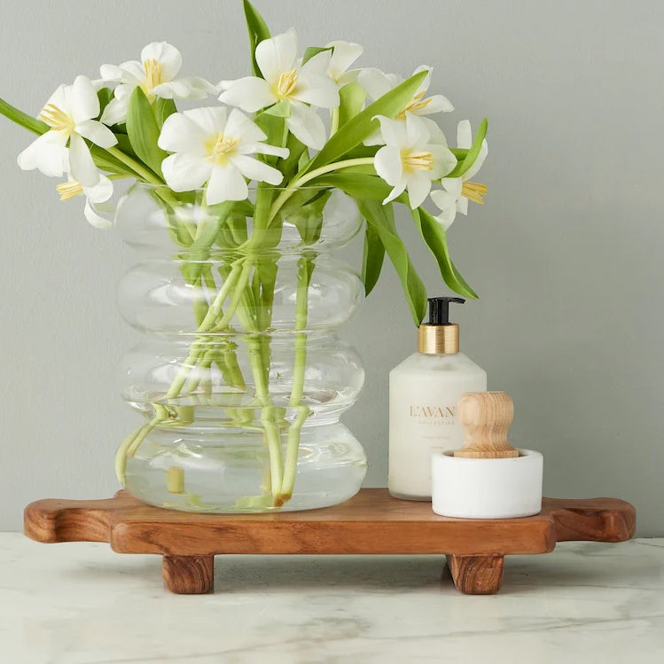 Etu Home Normandy Wood Riser Footed Tray