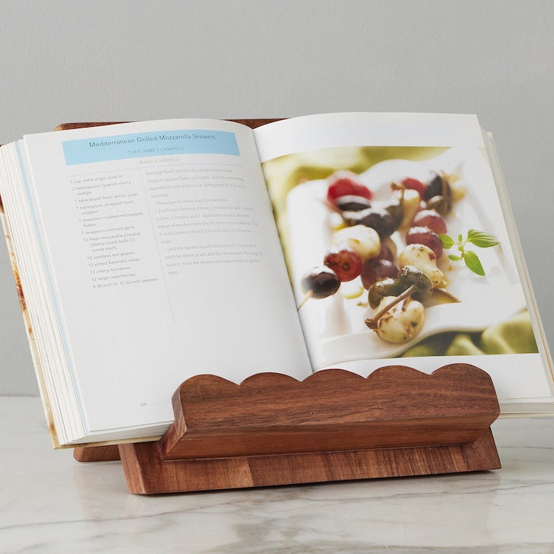 Etu Home Scalloped Wood Book Stand