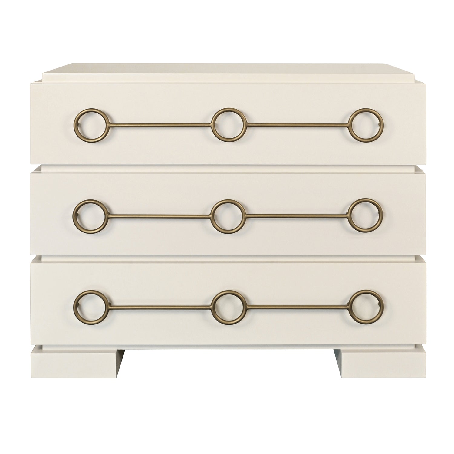 Worlds Away Roderick Antique White Three Drawer Chest