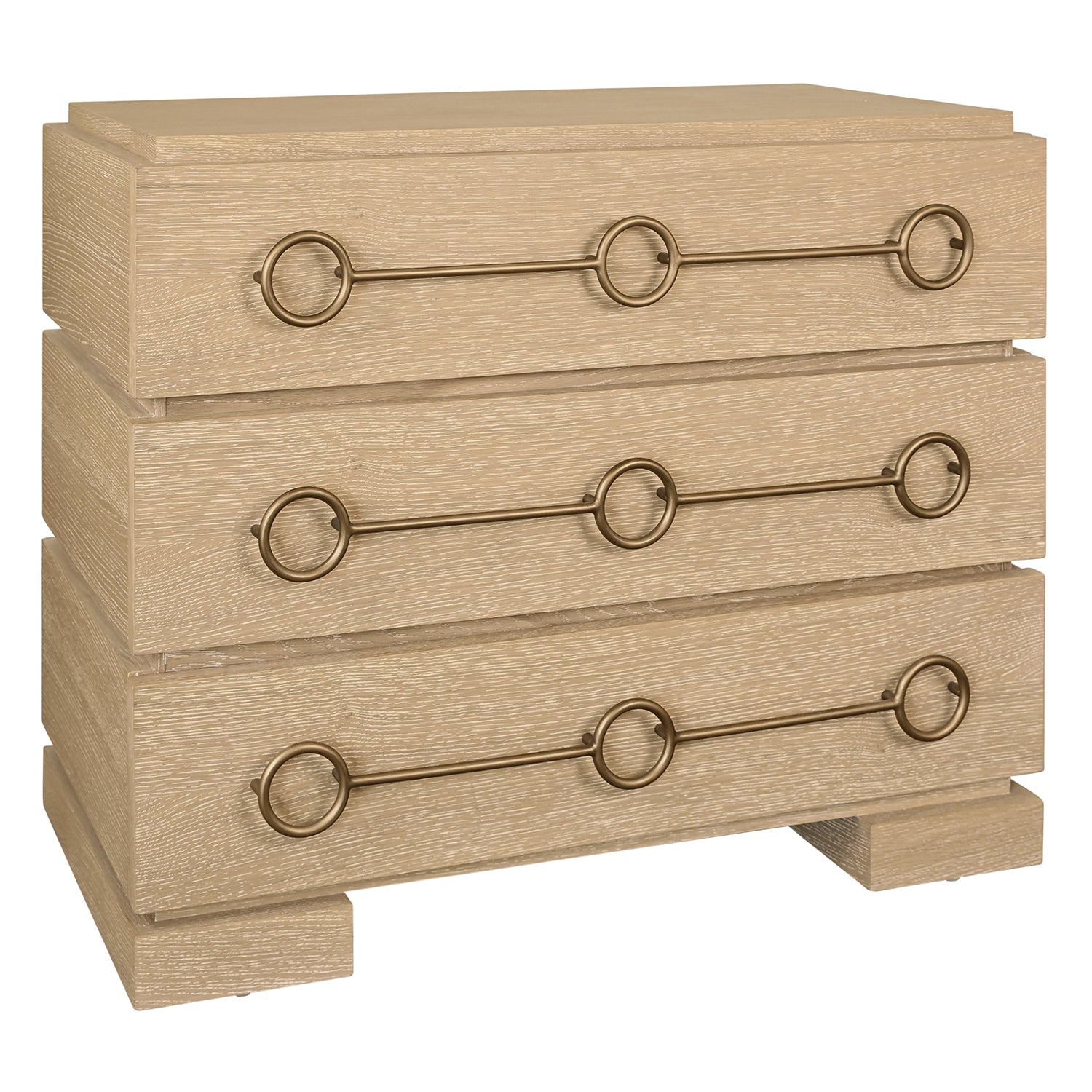 Worlds Away Roderick Cerused Oak Three Drawer Chest