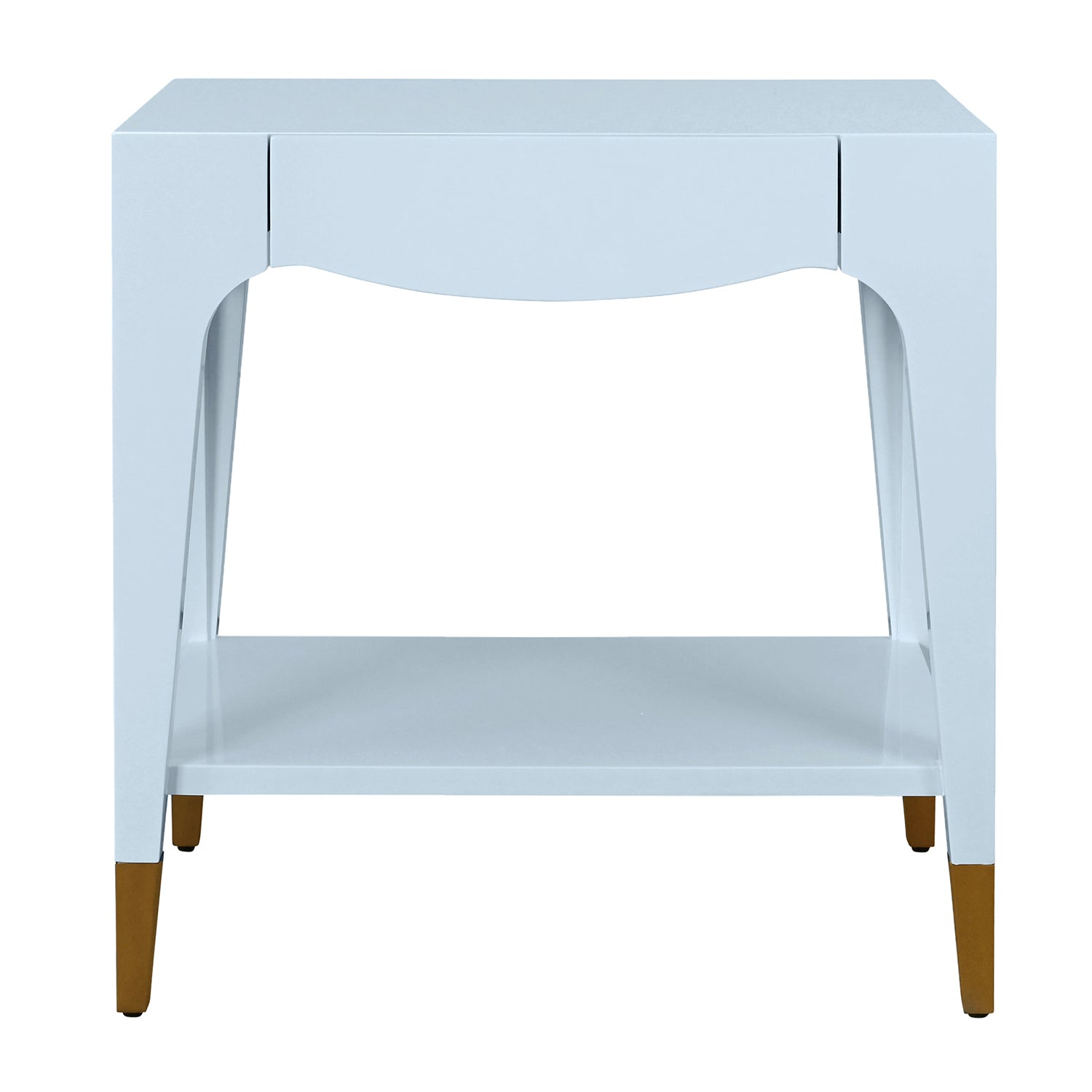 Worlds Away Ronny Light Blue One Drawer Side Table