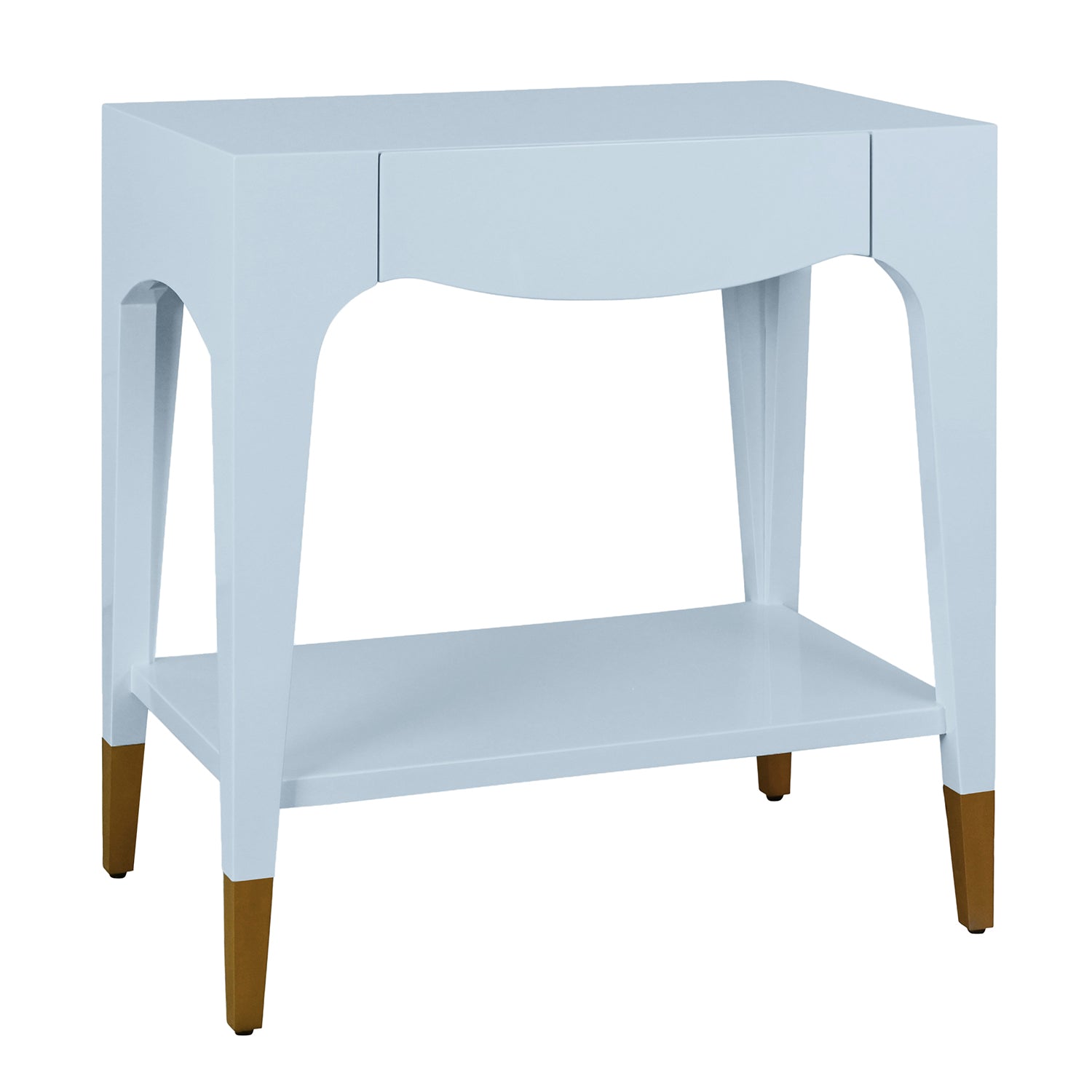 Worlds Away Ronny Light Blue One Drawer Side Table