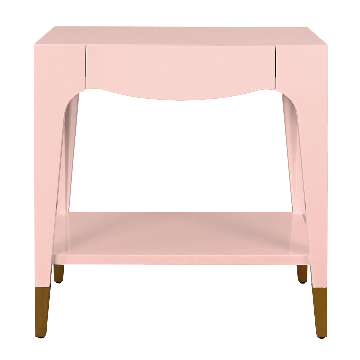 Worlds Away Ronny Pink One Drawer Side Table