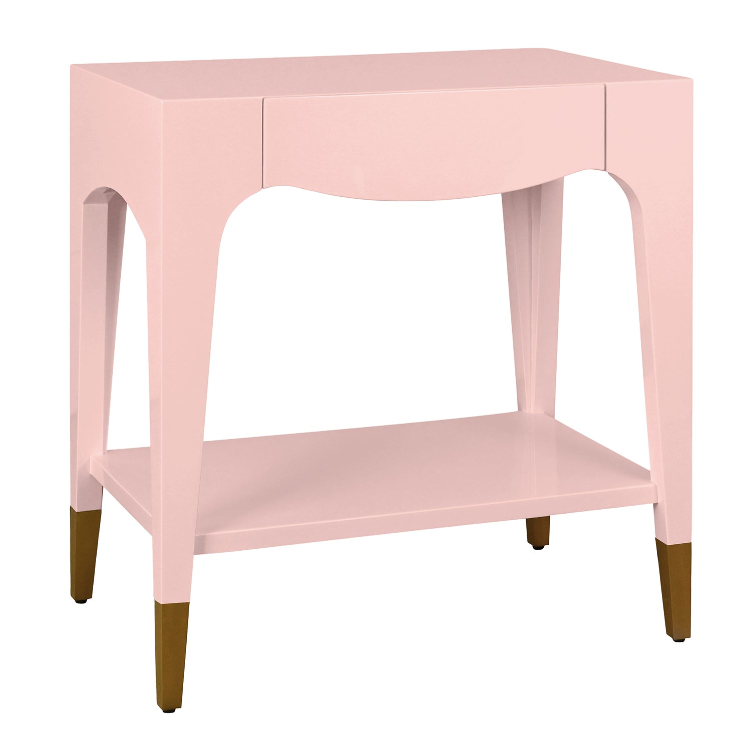 Worlds Away Ronny Pink One Drawer Side Table