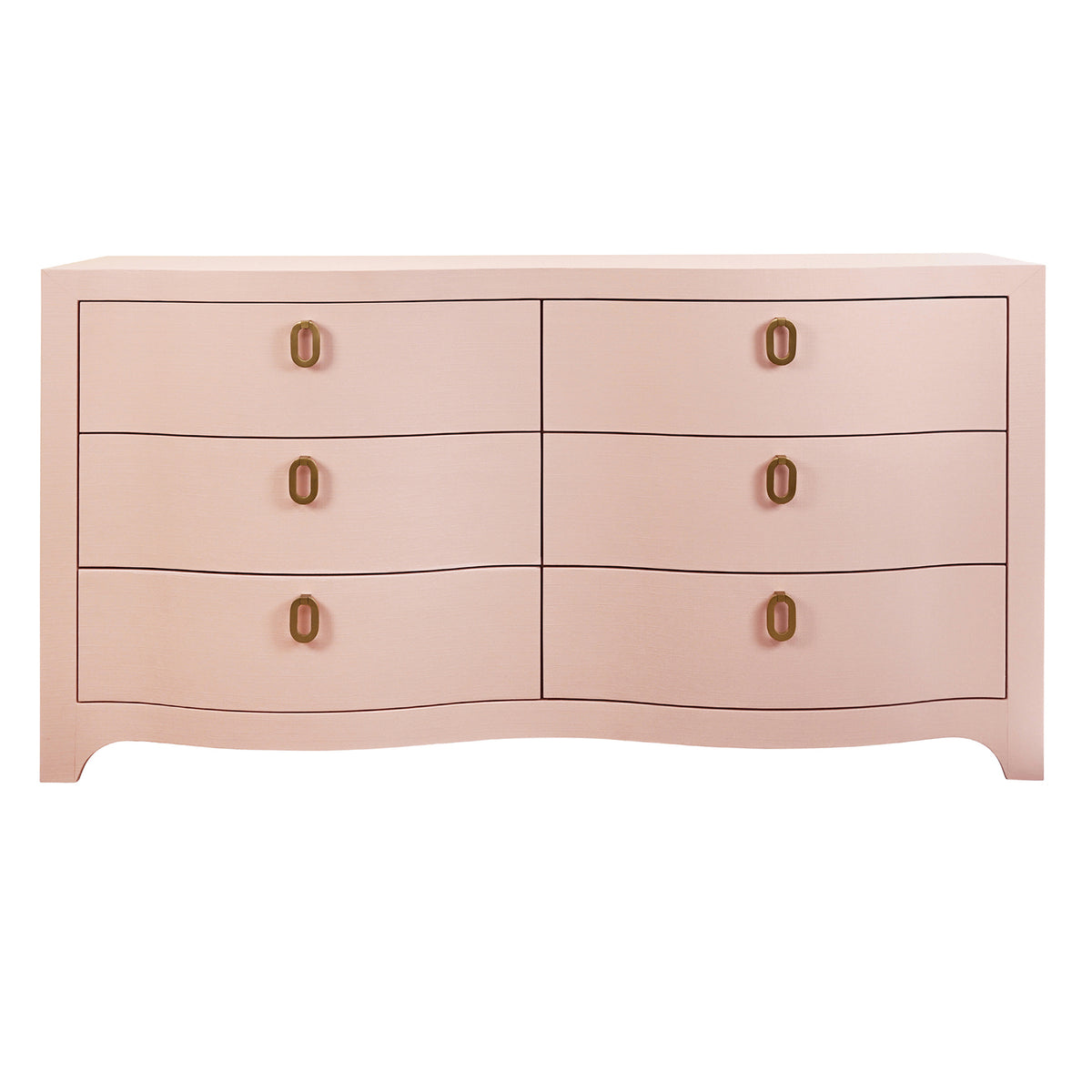 Worlds Away Rosie Pink 6 Drawer Chest