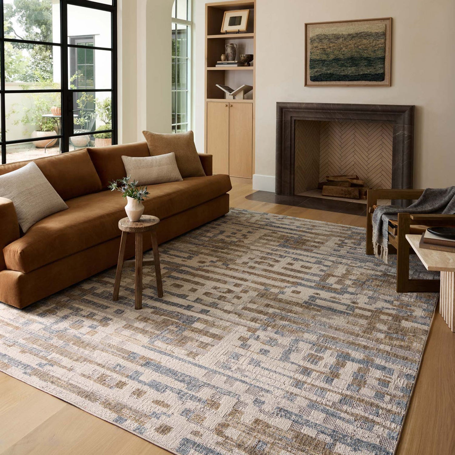 Loloi Roxie Ivory/Denim Power Loomed Rug