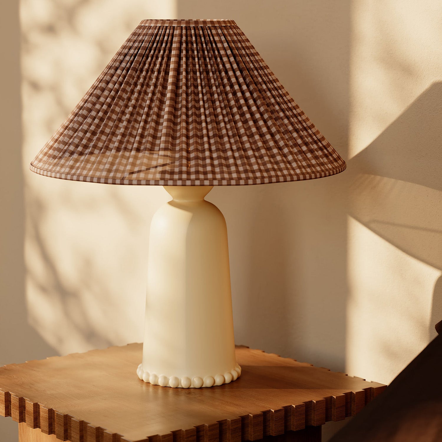 Mitzi Rhea Gingham Brown Table Lamp
