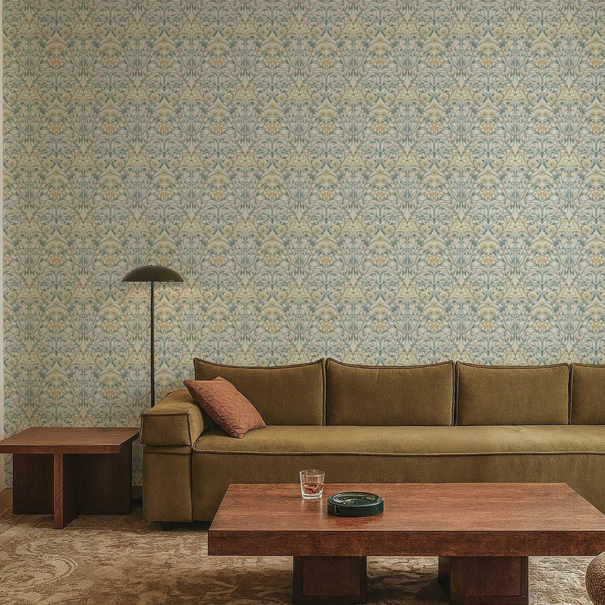 Mitchell Black Ribbon Lily Wallpaper