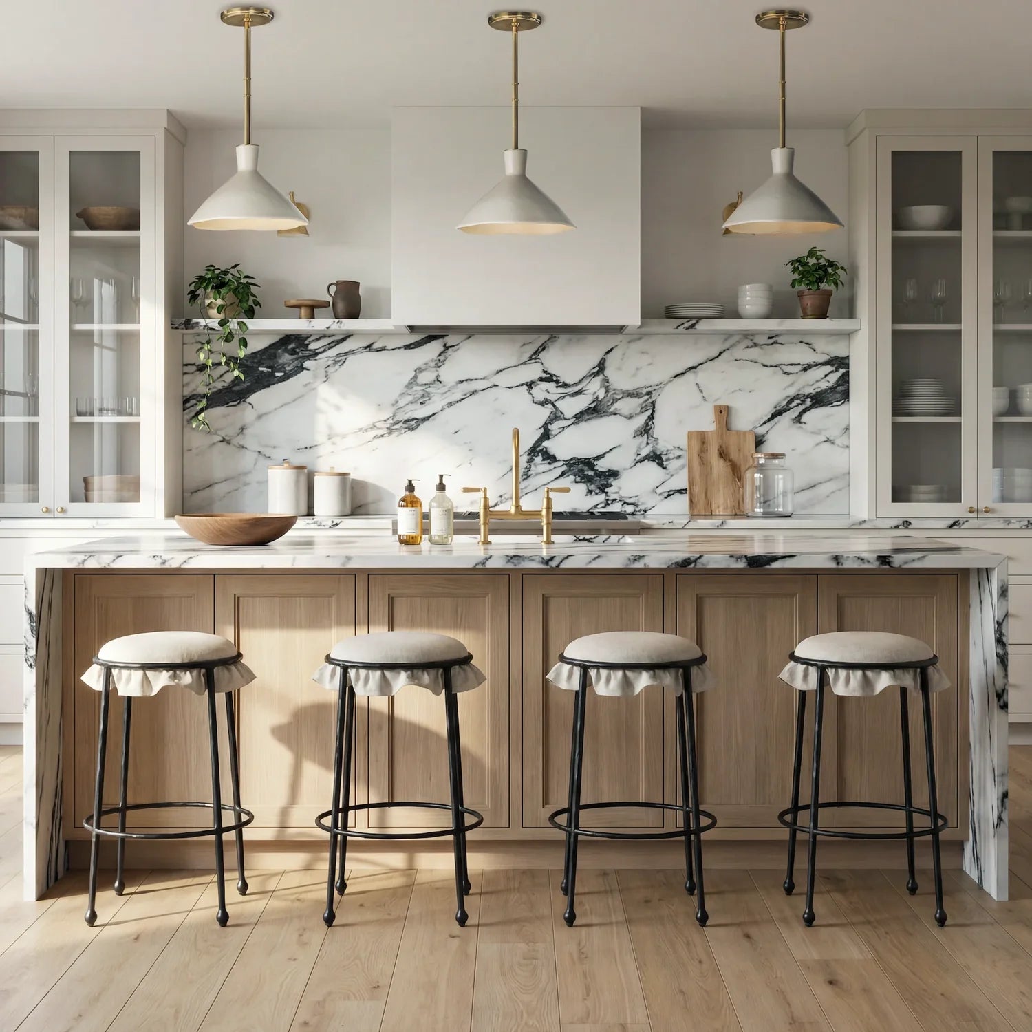 MENO HOME x Co. House Designs Rook Natural Hammered Counter Stool