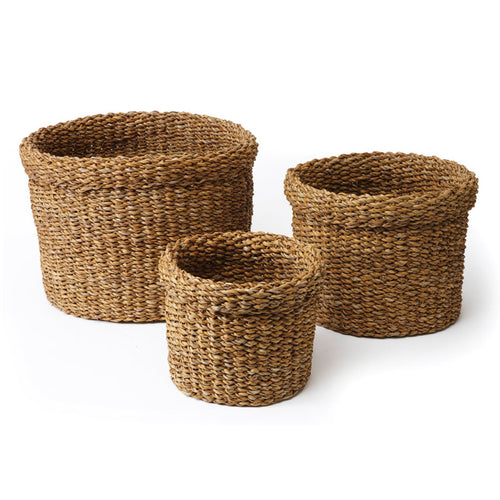 Seagrass Round Cuff Basket Set of 3