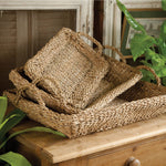 Seagrass Handled Tray Set of 3