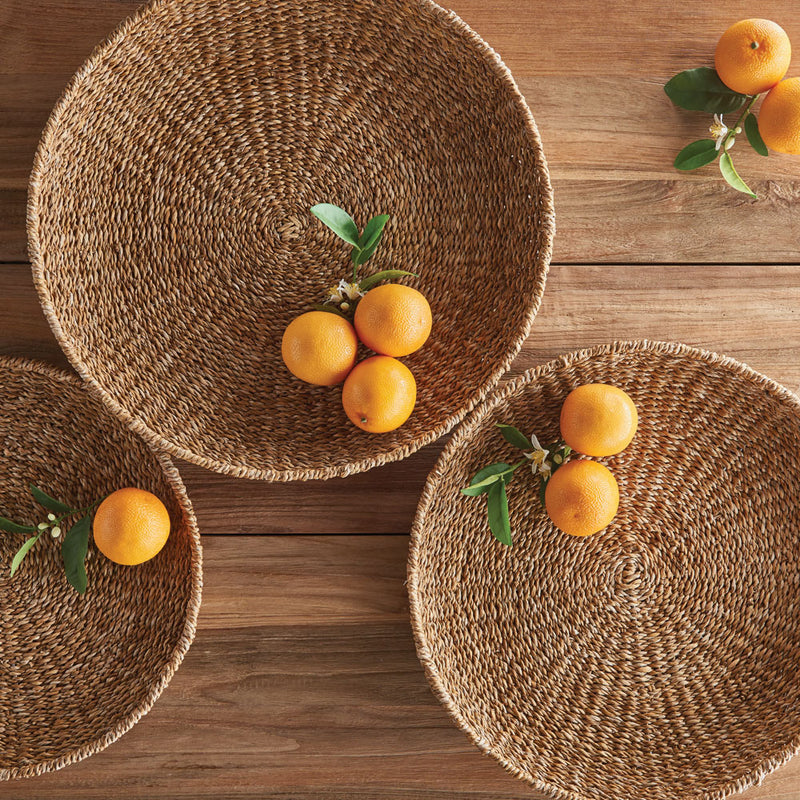 Seagrass Round Tray Set of 3