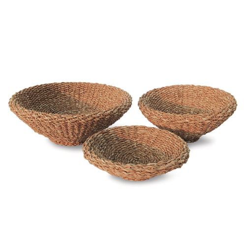 Seagrass Shallow Tapered Basket Set of 3
