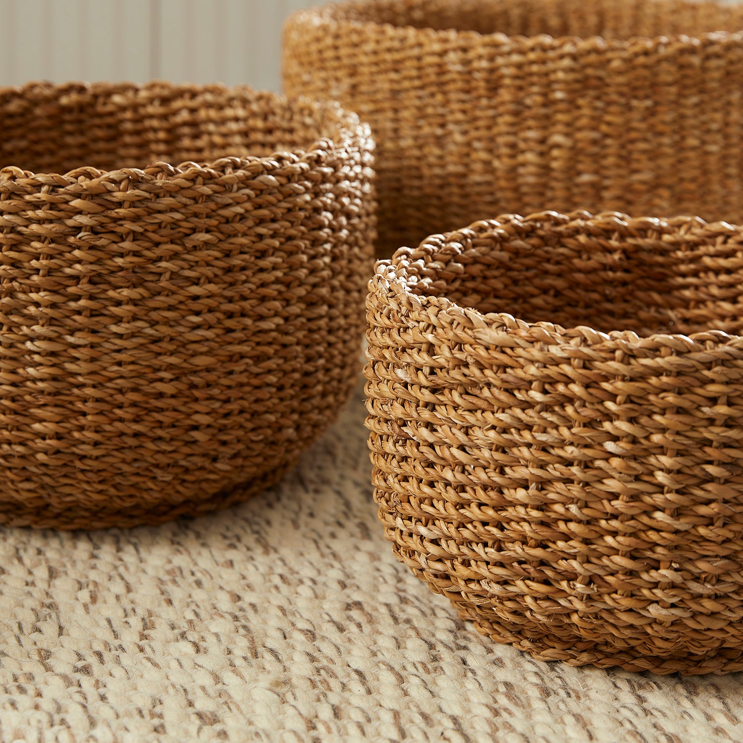 Seagrass Cylindrical Basket Set of 3