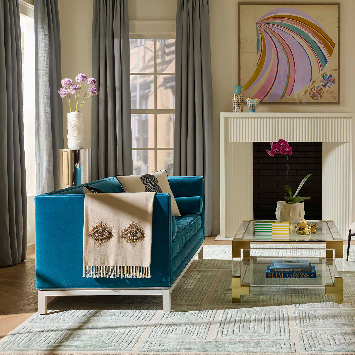 Jonathan Adler Lampert Venezia Peacock Sofa