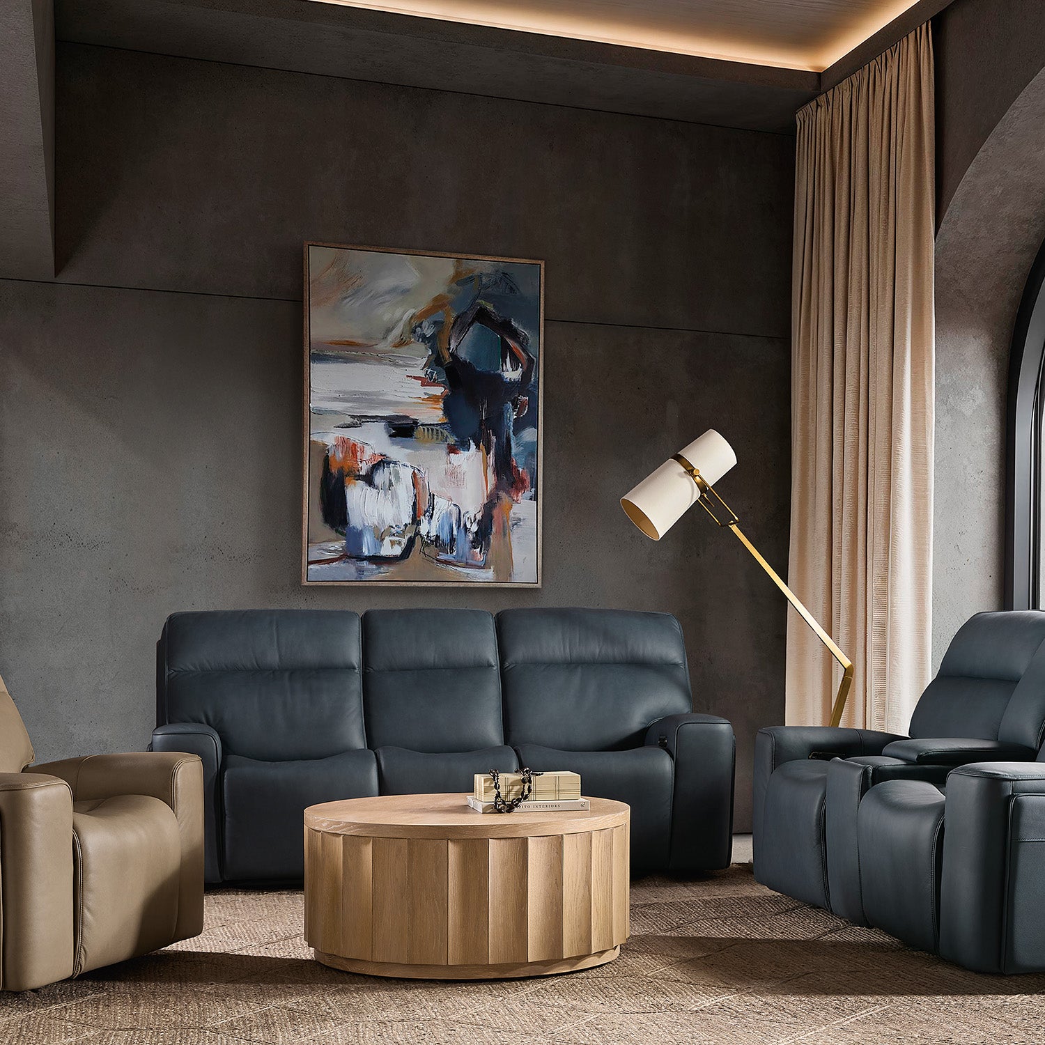 Hooker Furniture Riverton Power Sofa with Power Headrest and Lumbar