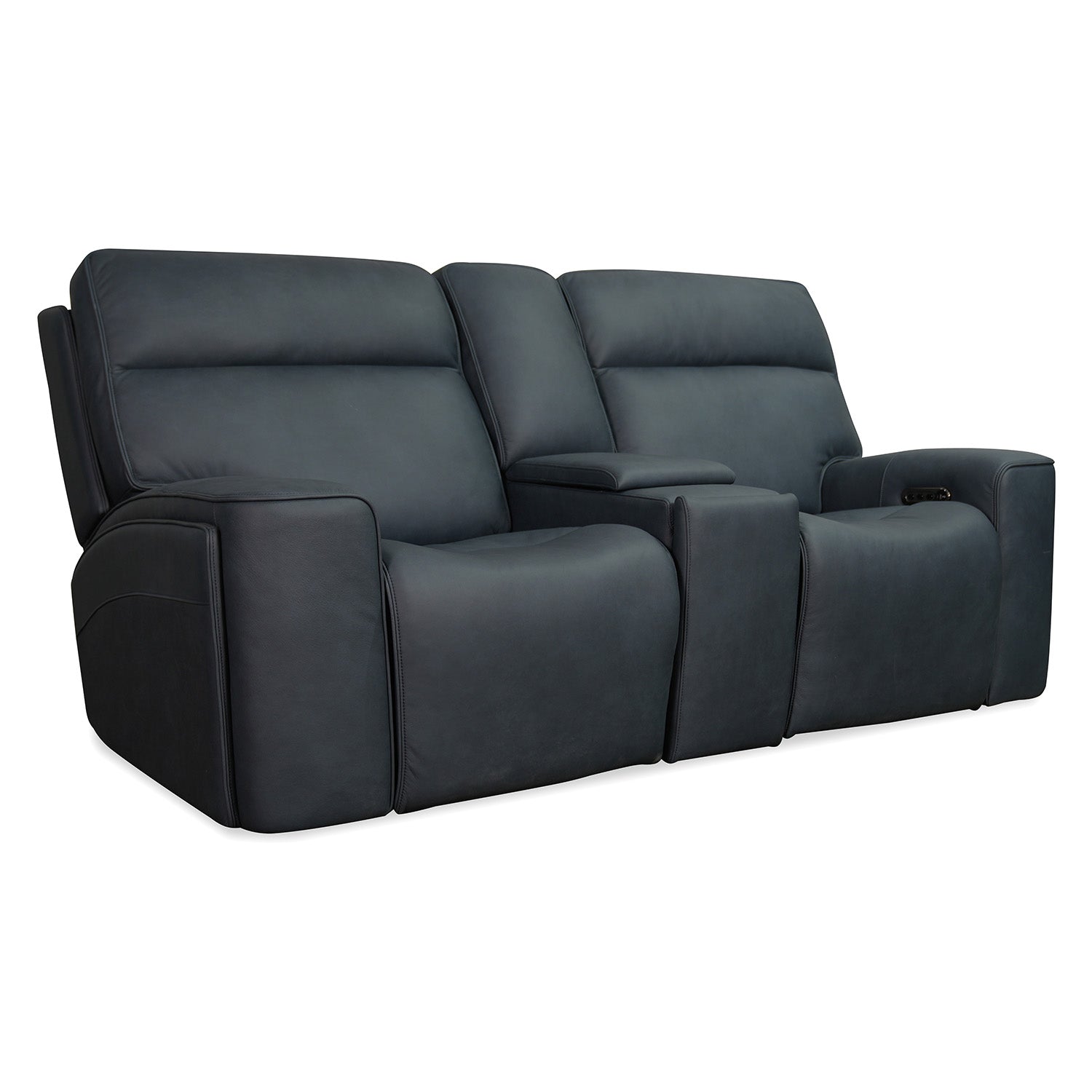 Hooker Furniture Riverton Power Gliding Console Loveseat with Power Headrest and Lumbar