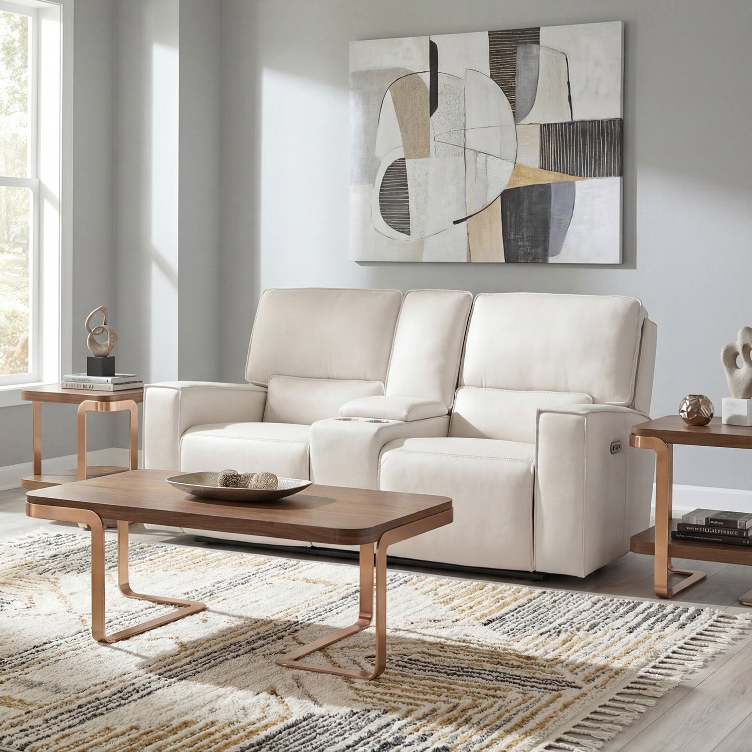 Hooker Furniture Miles Zero Gravity Console Loveseat with Power Recline & Power Headrest