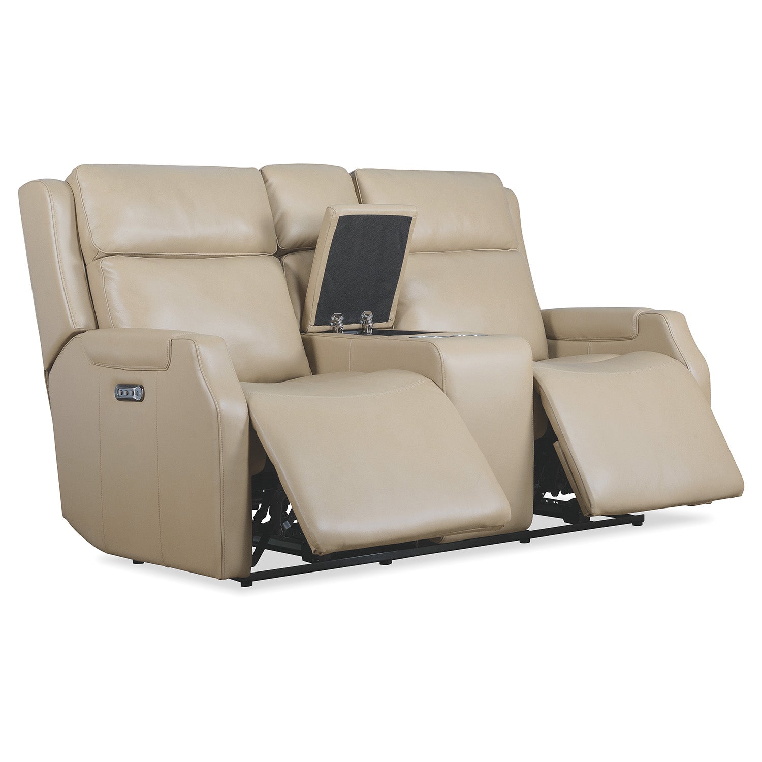 Hooker Furniture Nelson Beige Zero Gravity Loveseat with Power Headrests and Lumbar