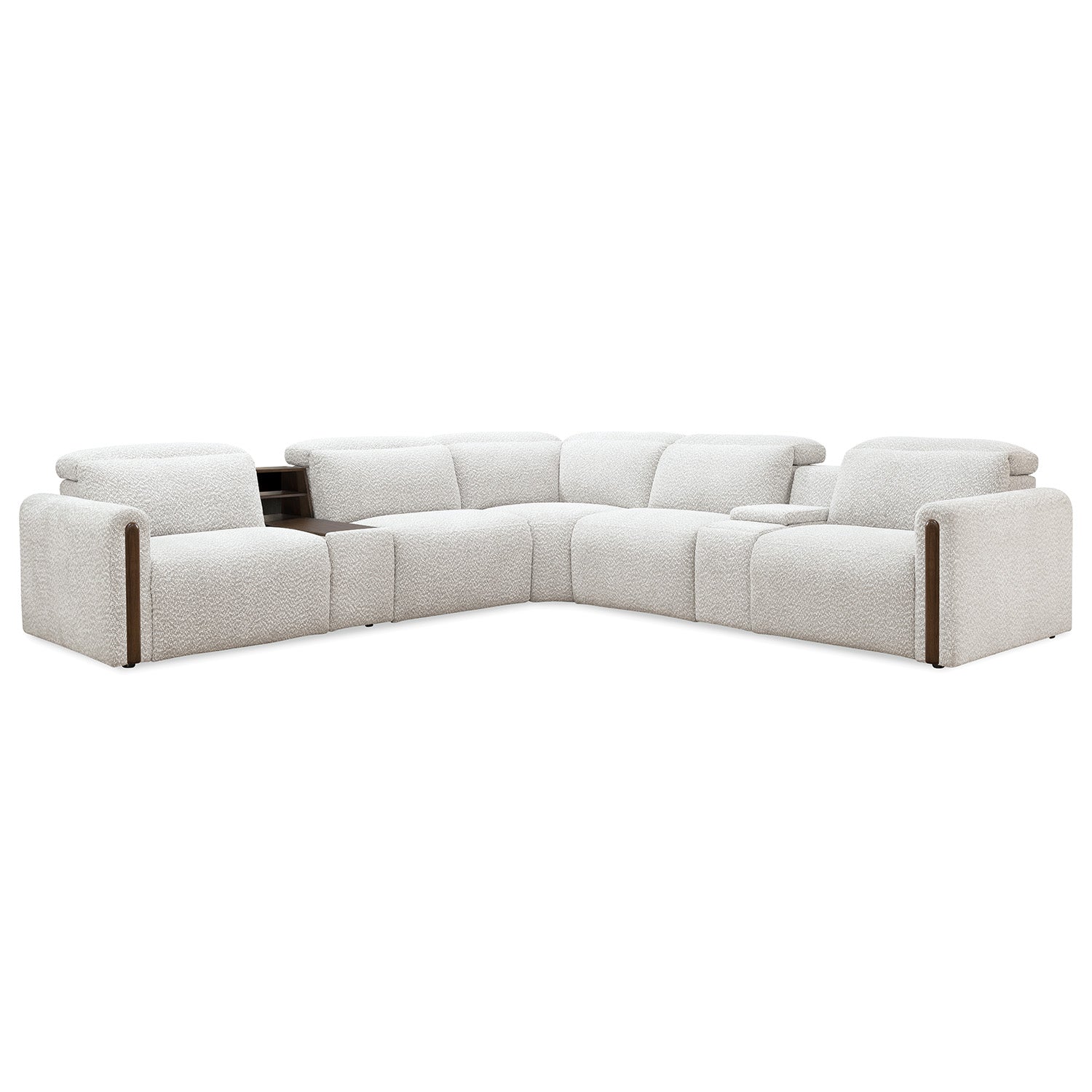 Hooker Furniture Anaheim McCurdy Stone Seven-Piece Power Sectional Sofa