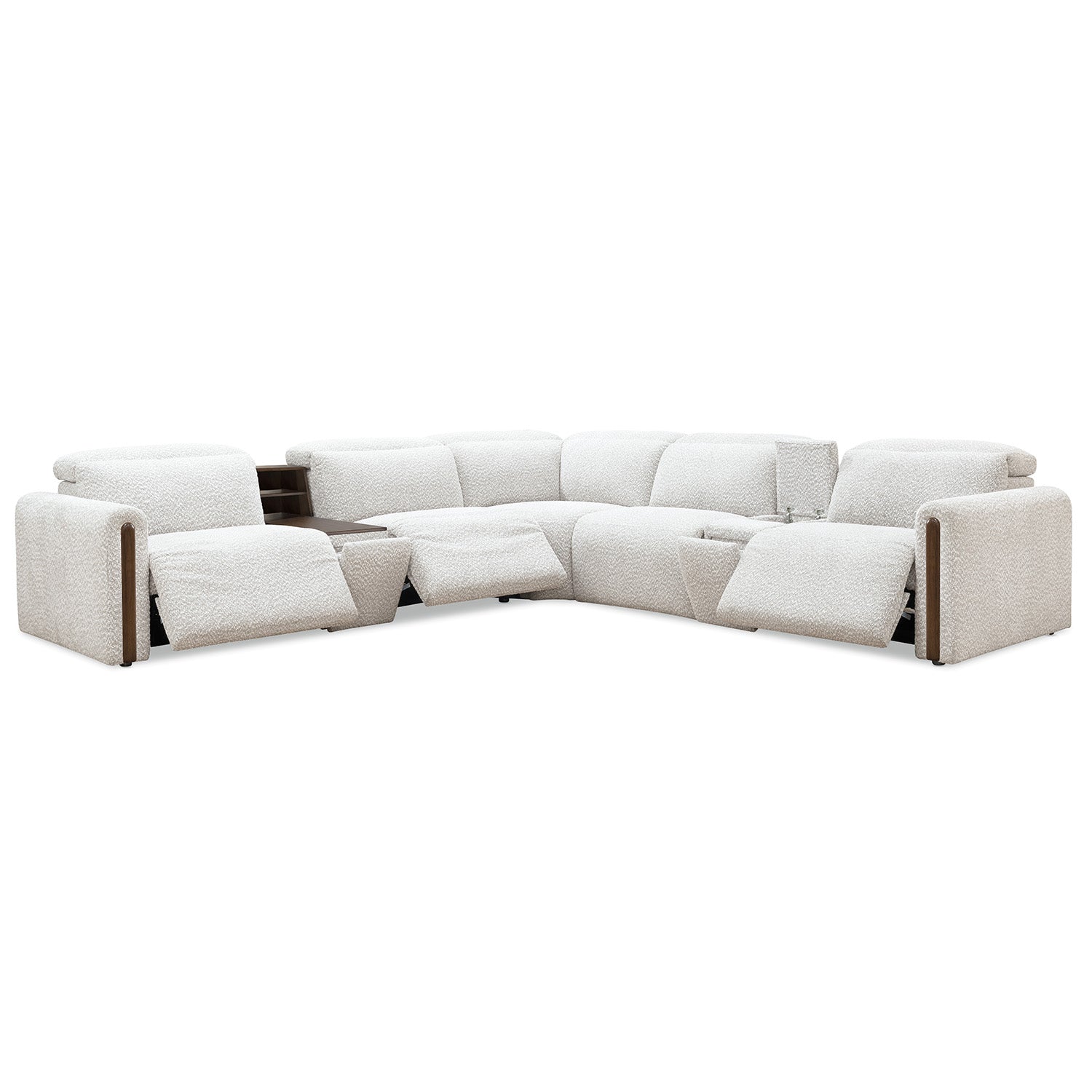 Hooker Furniture Anaheim McCurdy Stone Seven-Piece Power Sectional Sofa