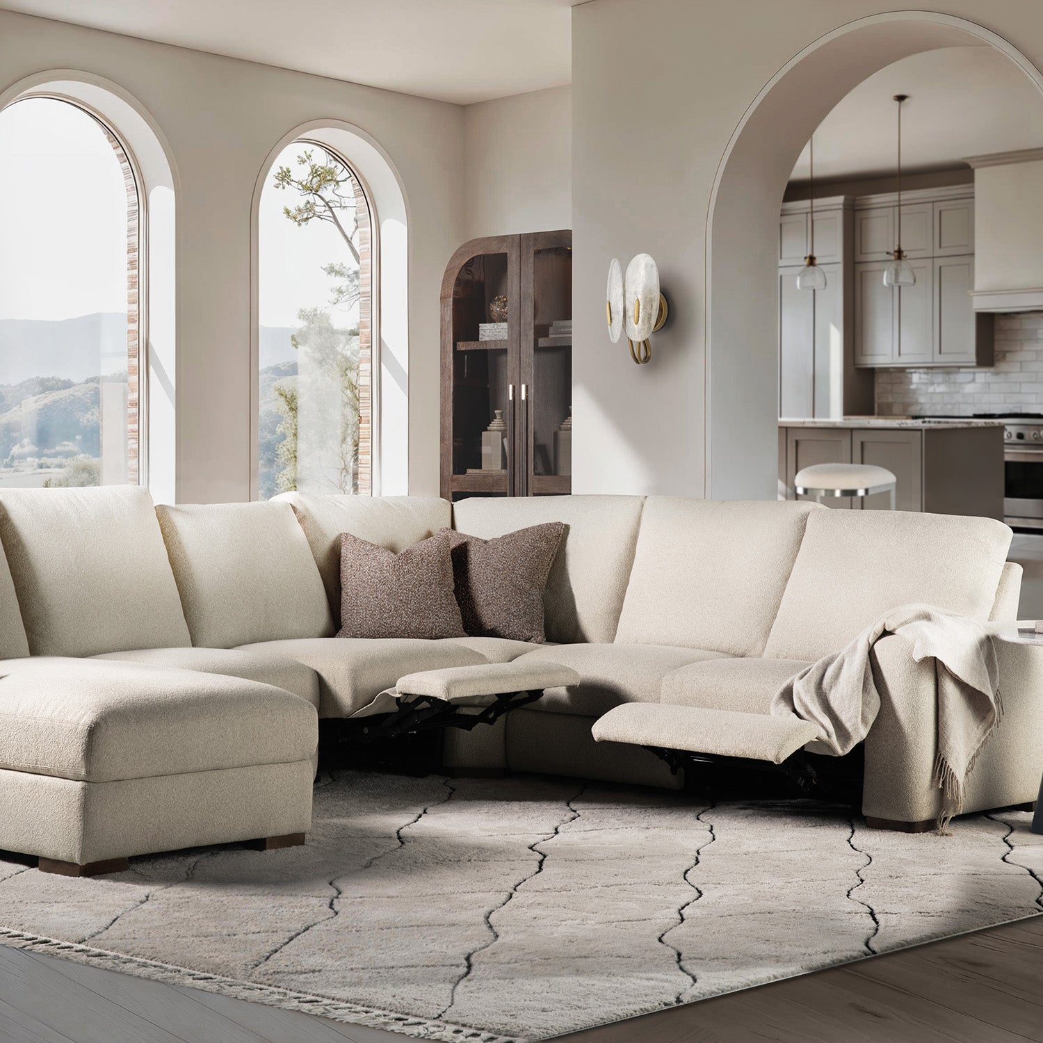 Hooker Furniture Optimus Matera Pearl Five-Seat Sectional Sofa