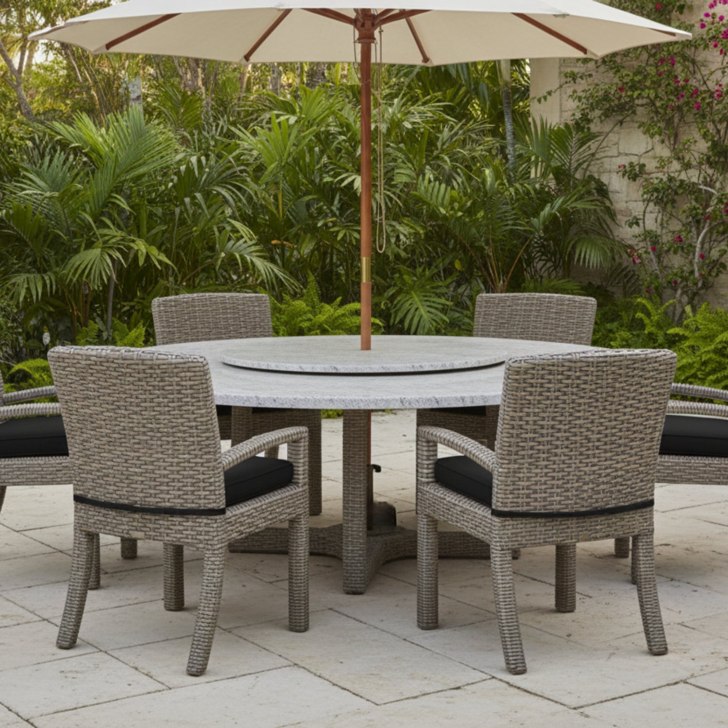 Sunset West Havana Spectrum Carbon w/Self Welt Outdoor Dining Chair Set of 2