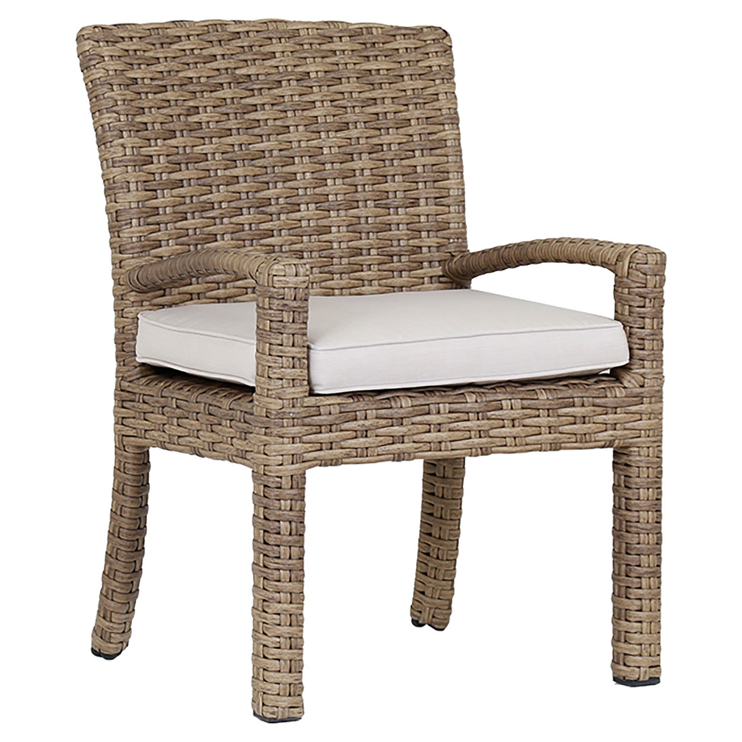 Sunset West Havana Canvas Flax w/Self Welt Outdoor Dining Chair Set of 2