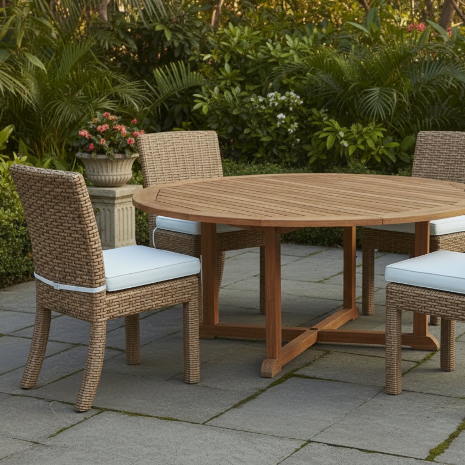 Sunset West Havana Canvas Skyline w/Self Welt Outdoor Armless Dining Chair Set of 2