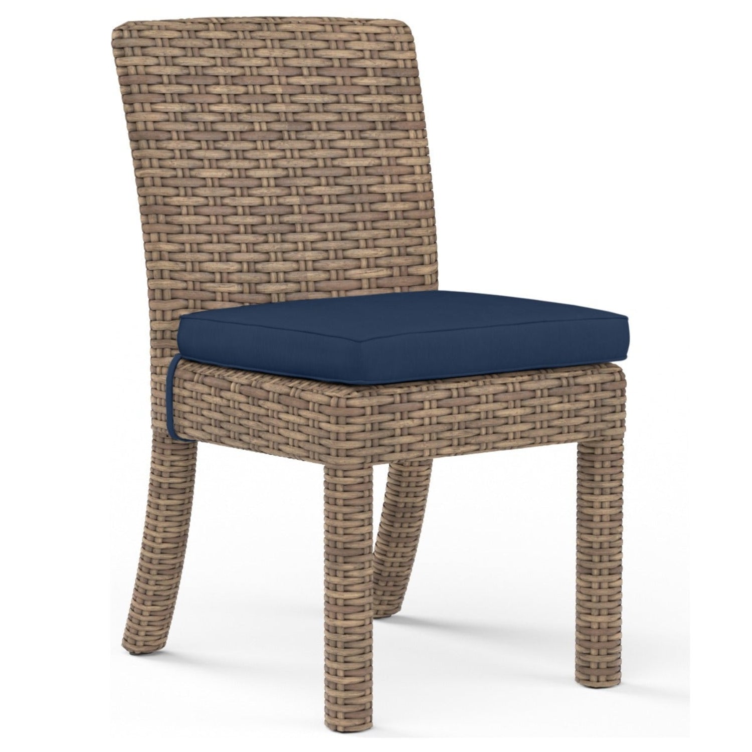 Sunset West Havana Spectrum Indigo w/Self Welt Outdoor Armless Dining Chair Set of 2