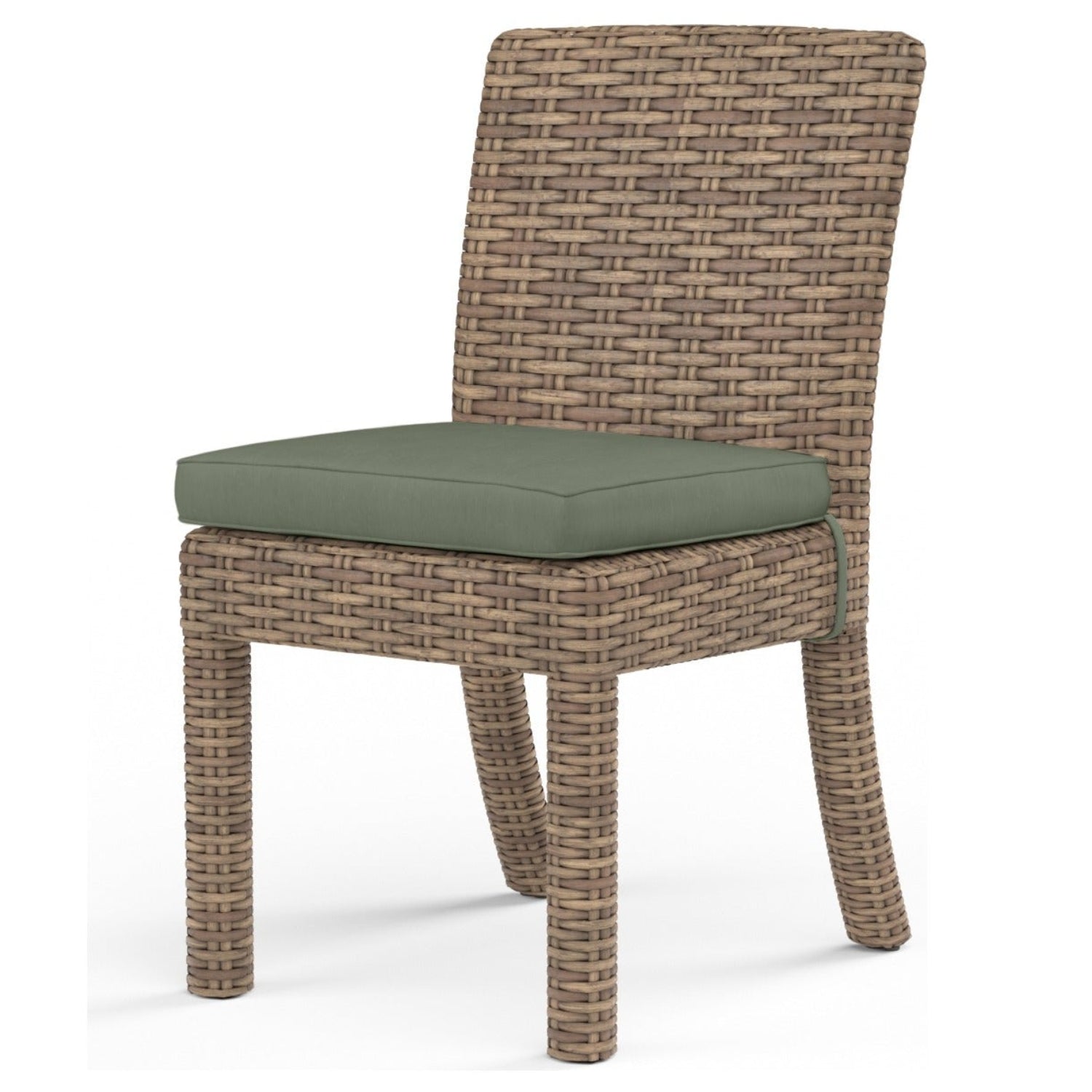 Sunset West Havana Cast Sage w/Self Welt Outdoor Armless Dining Chair Set of 2