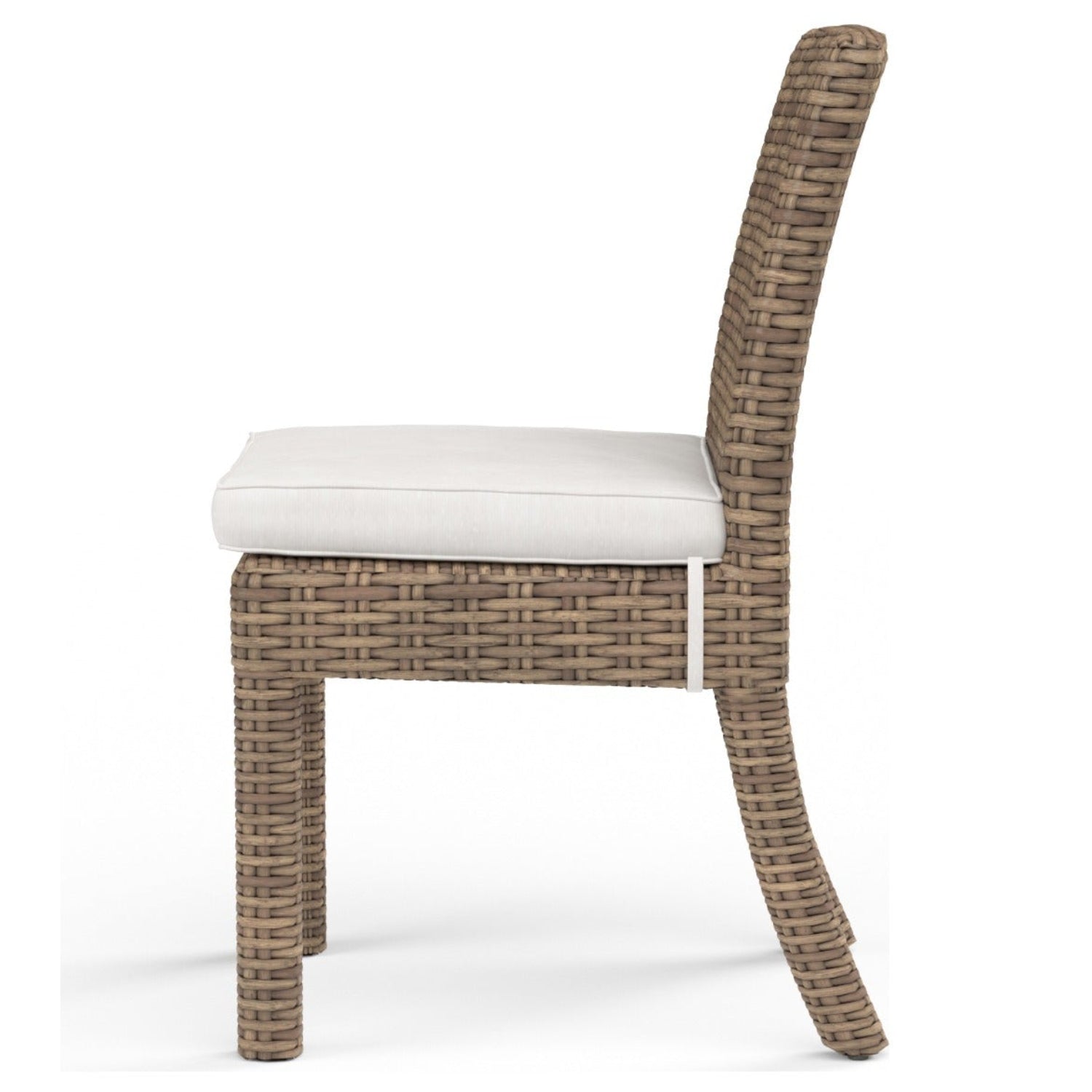 Sunset West Havana Canvas Flax w/Self Welt Outdoor Armless Dining Chair Set of 2