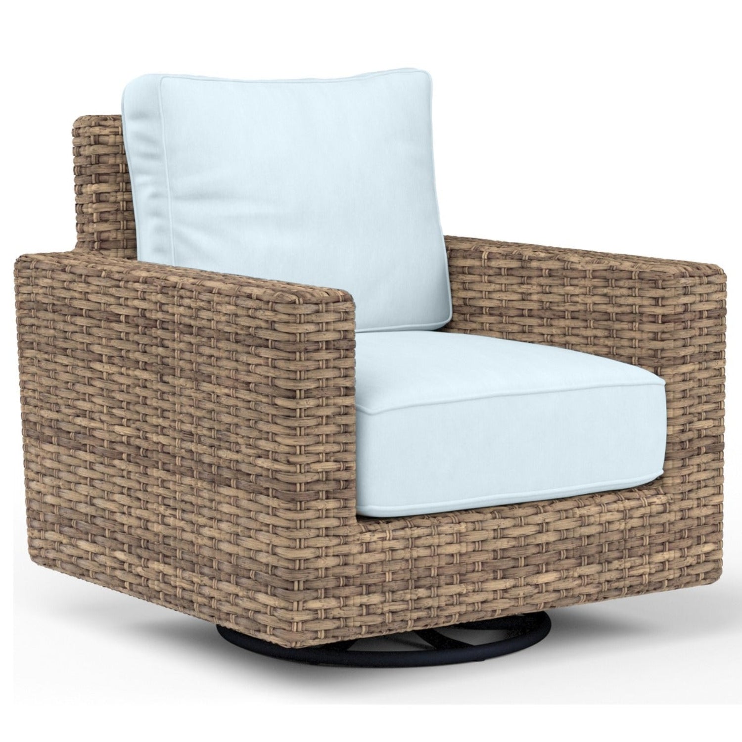 Sunset West Havana Canvas Skyline w/Self Welt Outdoor Swivel Club Rocker