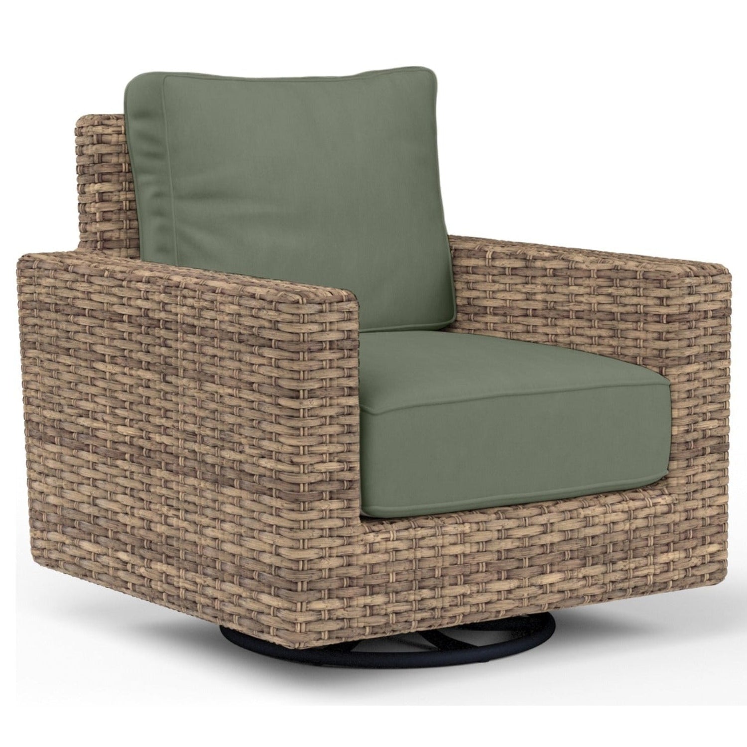Sunset West Havana Cast Sage w/Self Welt Outdoor Swivel Club Rocker