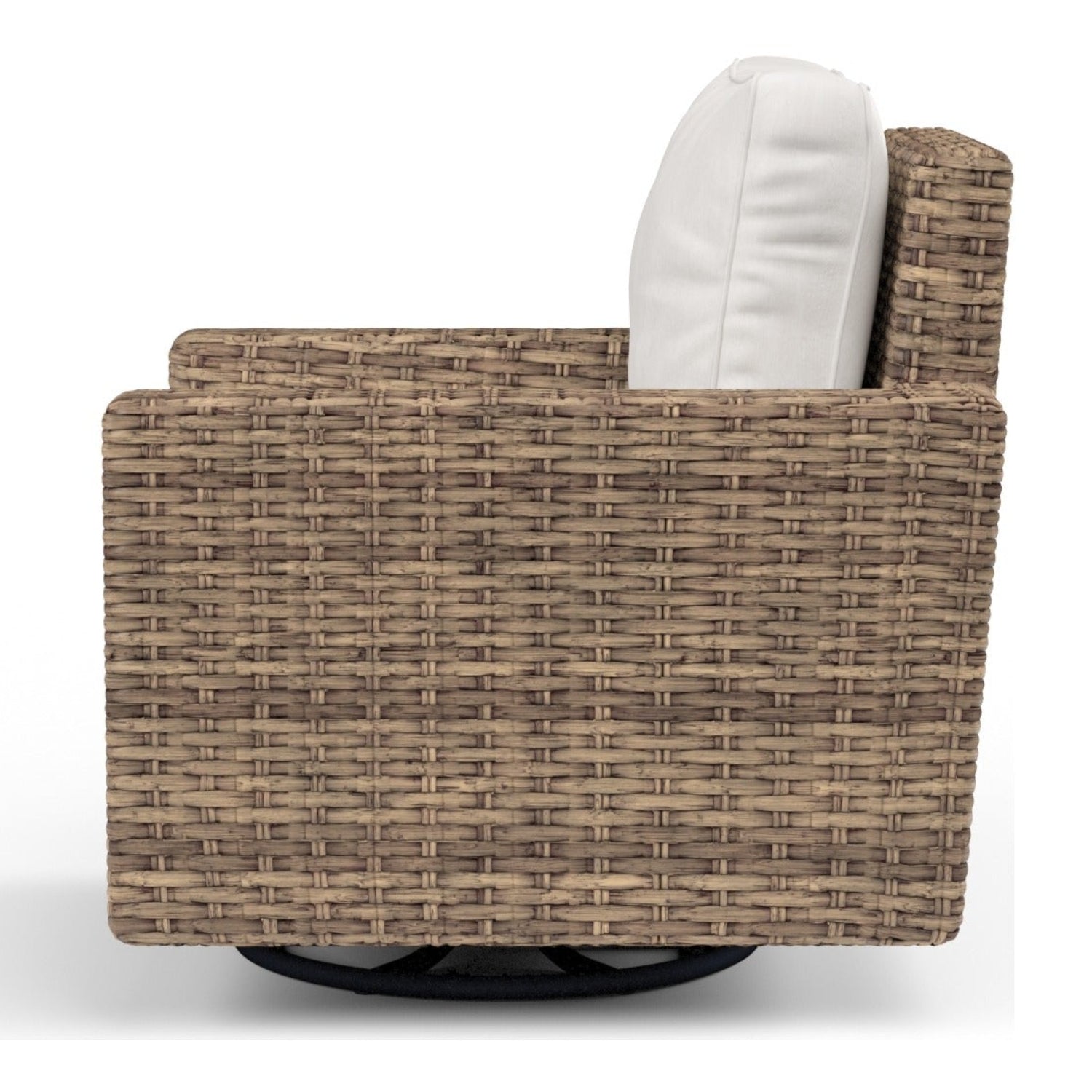 Sunset West Havana Canvas Flax w/Self Welt Outdoor Swivel Club Rocker