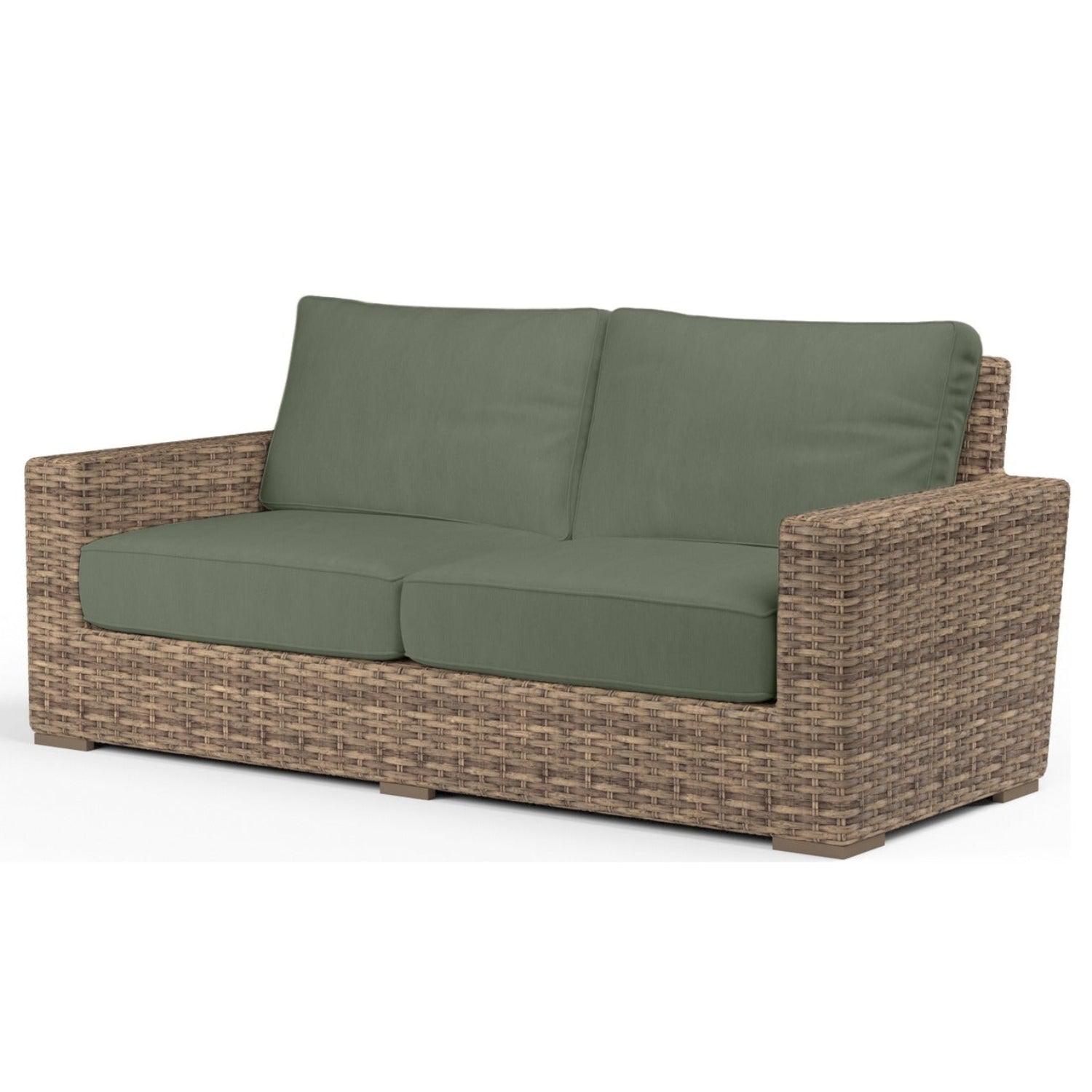 Sunset West Havana Cast Sage w/Self Welt Outdoor Loveseat