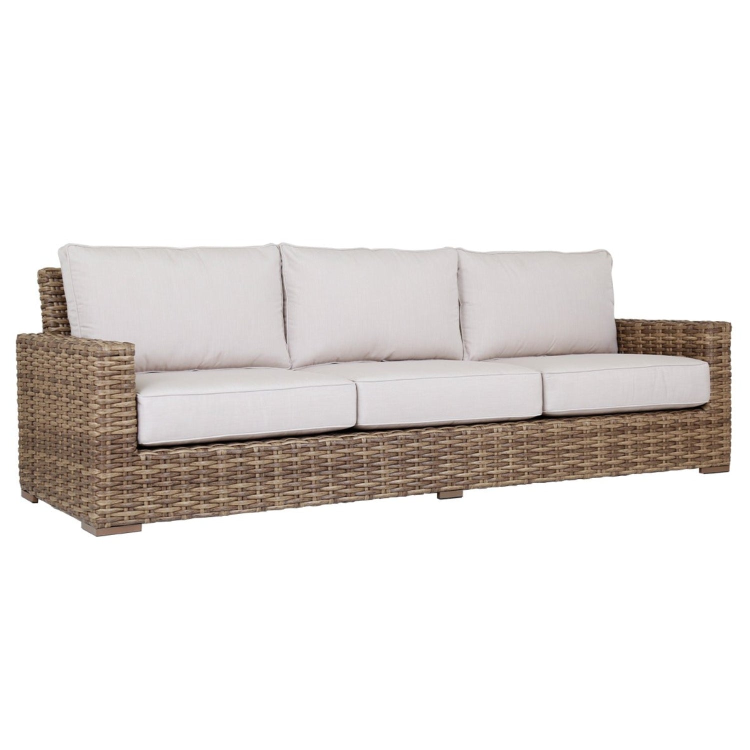 Sunset West Havana Canvas Flax w/Self Welt Outdoor Sofa
